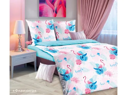 Комплект постельного белья ЛидерТекс Фламинго 1.5 спальный бязь вкладыш